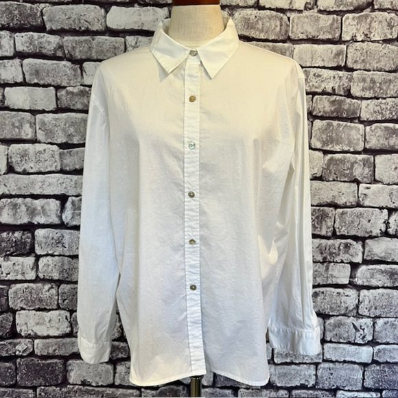 Chico's Tops - Chico's Design White Button Down Long Sleeve Blouse Size XL